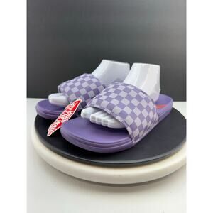 VANS MTE La Costa Checkerboard Womens Size 11 Purple Haze Slides Slip On Shoes